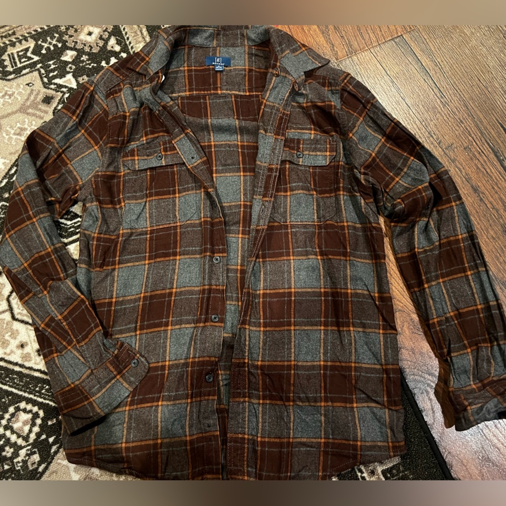 Plaid Button-Up Shirt